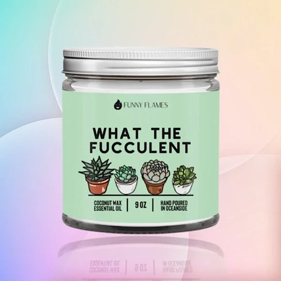 "What the Fucculent" 9oz Candle - Picture 1 of 5